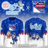 New York Rangers Bluey Night jersey full view highlighting character illustrations, official crest, and creative design!