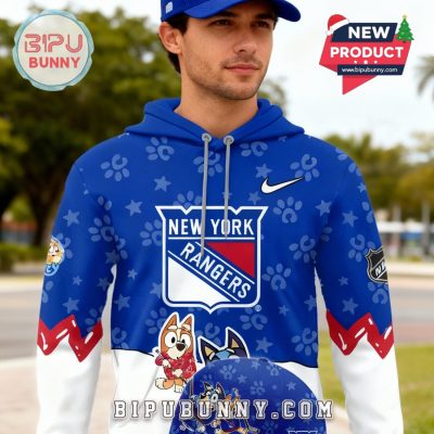 New York Rangers NHL Bluey Night Limited Hoodie