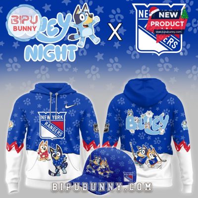 New York Rangers NHL Bluey Night Limited Hoodie