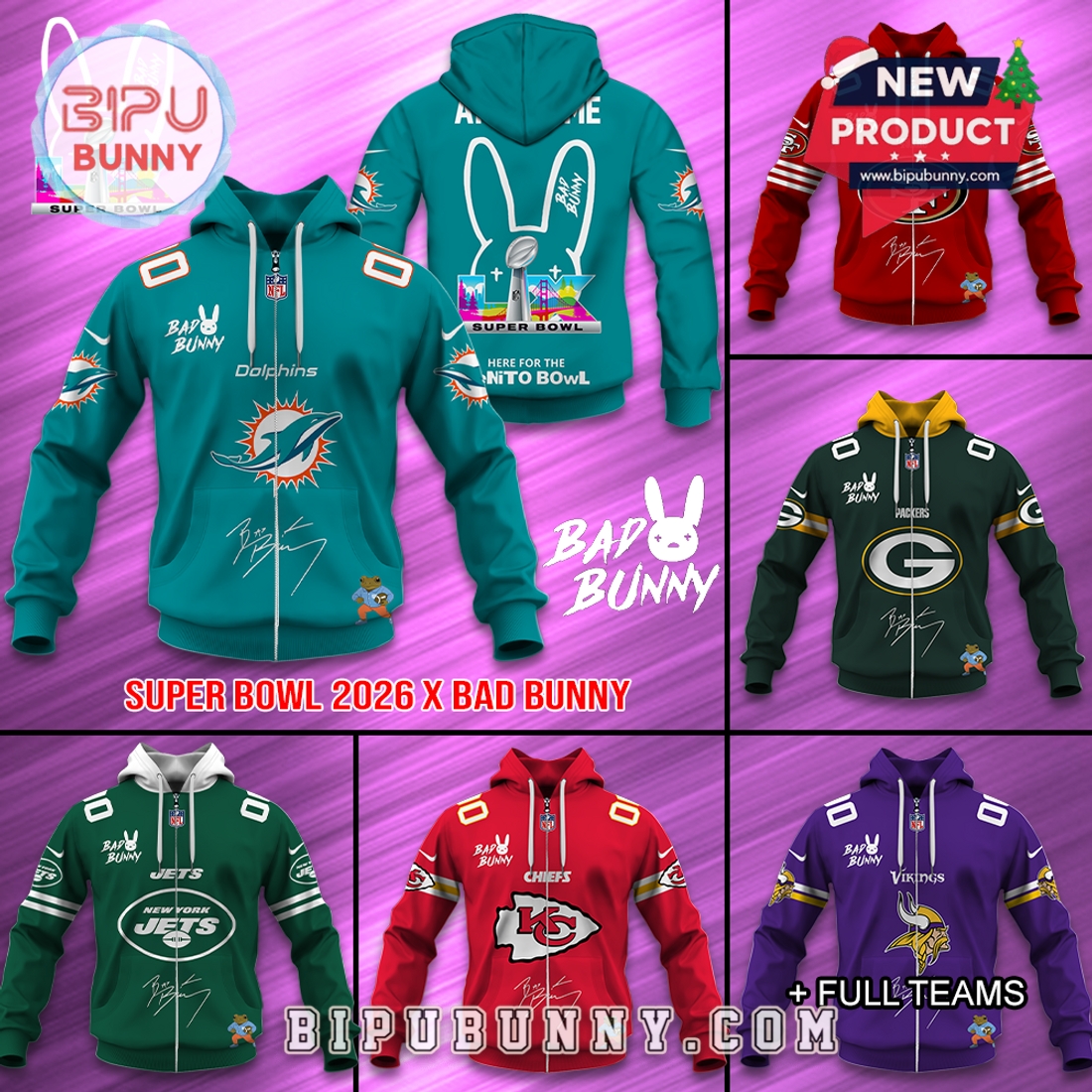 NFL Super Bowl 2026 x Bad Bunny Limited Hoodie NFL Super Bowl 2026 x Bad Bunny Limited Hoodie