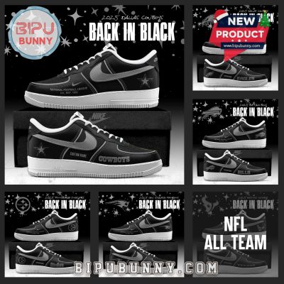 NFL x Back In Black 2025 Special Edition Air Force 1 Sneakers
