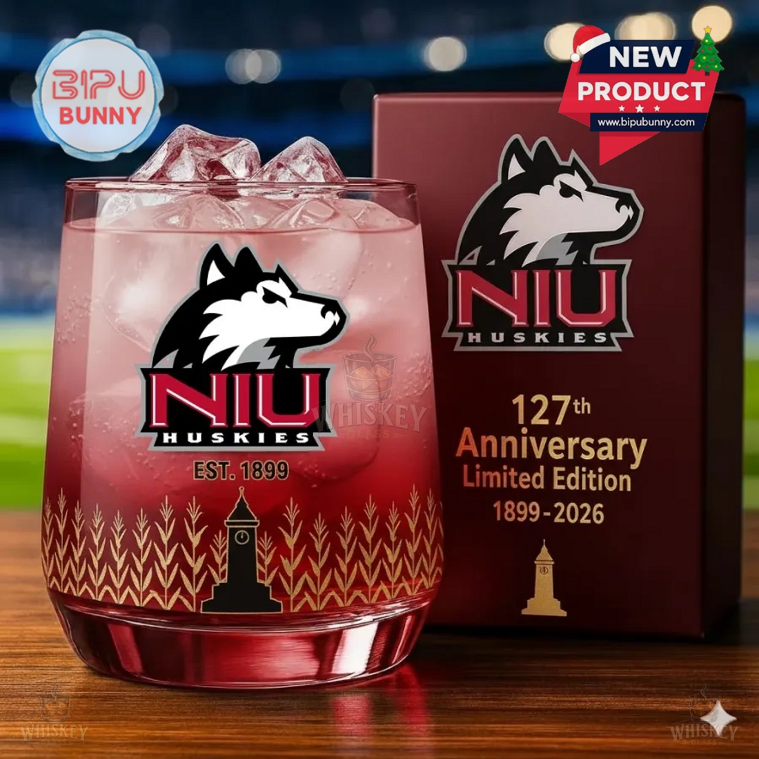 NIU Huskies 127th Anniversary Limited Edition Whiskey Glass NIU Huskies 127th Anniversary Limited Edition Whiskey Glass