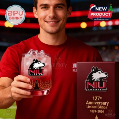 NIU Huskies 127th Anniversary Limited Edition Whiskey Glass