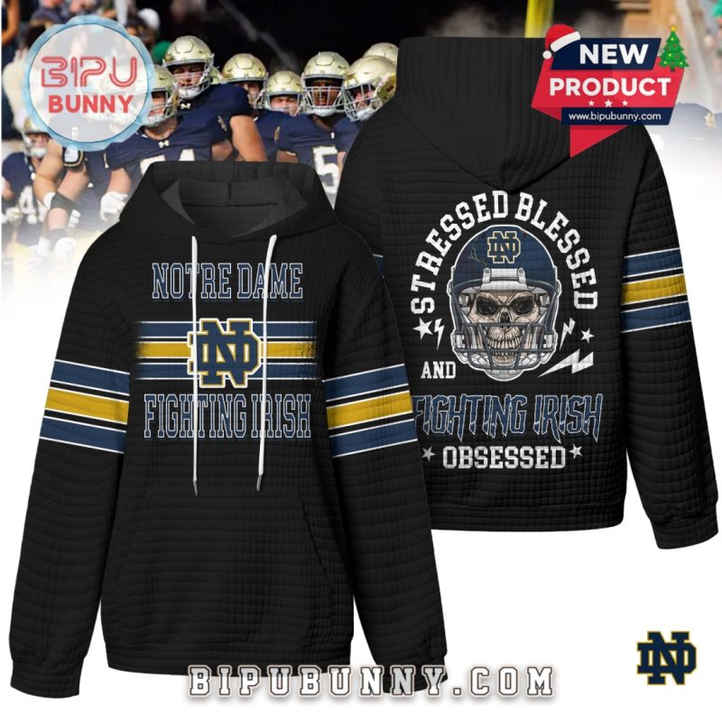 Notre Dame Fighting Irish NCAA Obsessed Waffle Hoodie