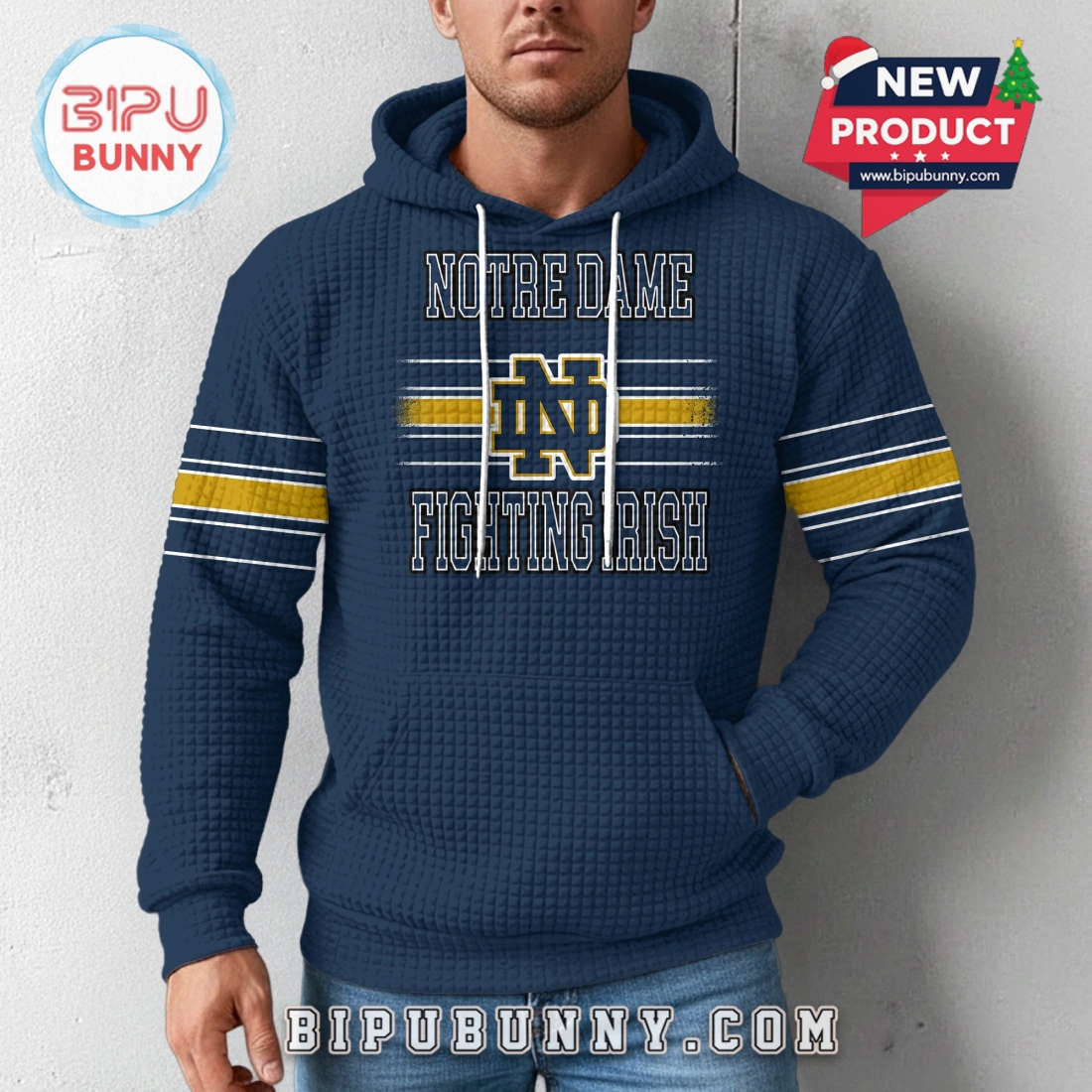 Notre Dame Fighting Irish NCAA Obsessed Waffle Hoodie Notre Dame Fighting Irish NCAA Obsessed Waffle Hoodie