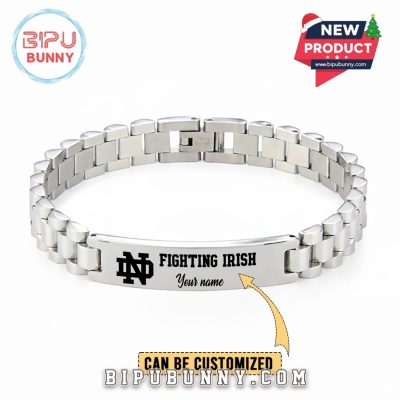 Notre Dame Fighting Irish Personalized Silver Bracelet