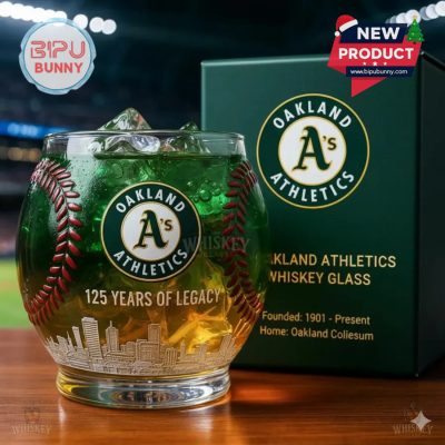 Oakland Athletics 125th Anniversary Whiskey Glass