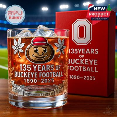Ohio State Buckeyes 135th Anniversary Whiskey Glass