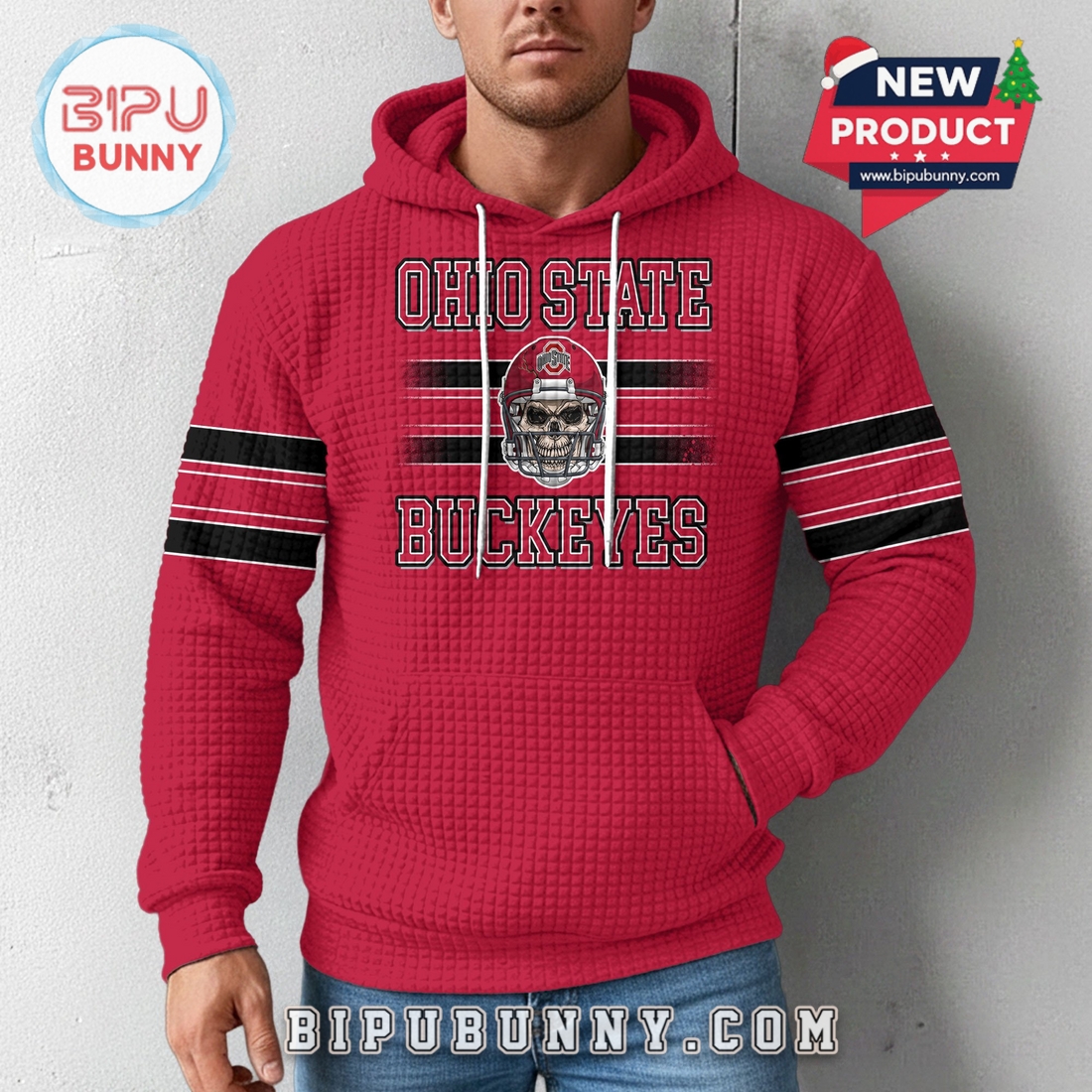 Ohio State Buckeyes NCAA Obsessed Waffle Hoodie Ohio State Buckeyes NCAA Obsessed Waffle Hoodie