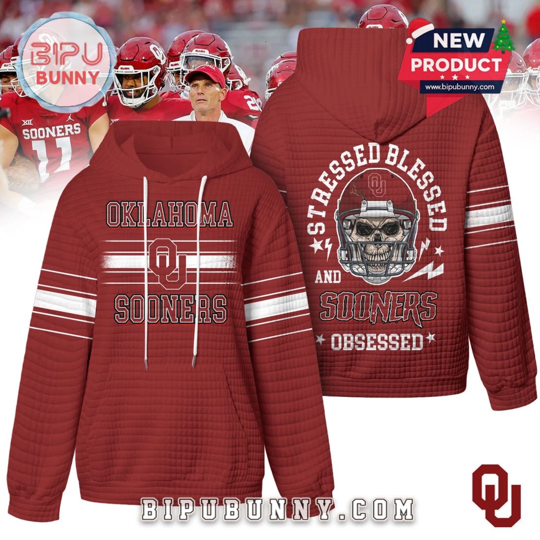 Oklahoma Sooners NCAA Obsessed Waffle Hoodie Oklahoma Sooners NCAA Obsessed Waffle Hoodie