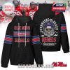 Sporty black Ole Miss hoodie with dramatic fan art and standout varsity-style sleeve lines—perfect for Rebels fans!