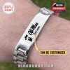 Ole Miss silver fan bracelet on wrist with name engraved, close-up photo outdoors!