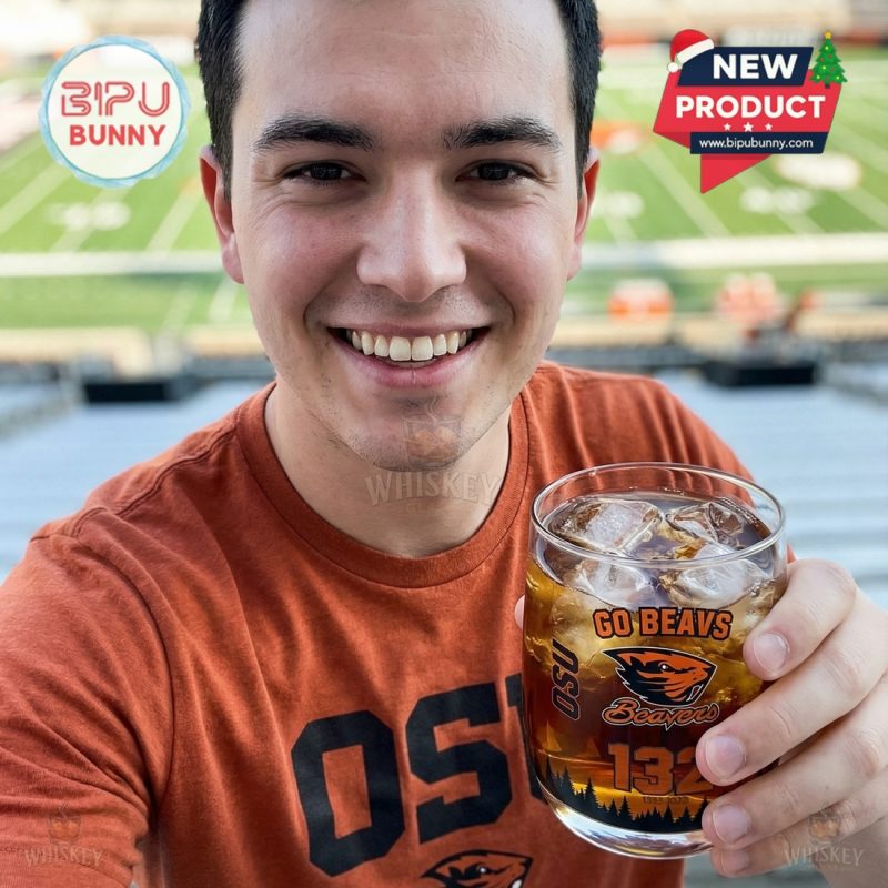 Oregon State University Beavers 132nd Anniversary Whiskey Glass