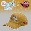Brown cap with Bluey hockey characters, paw print and star pattern, Ottawa Senators logo on side panel!