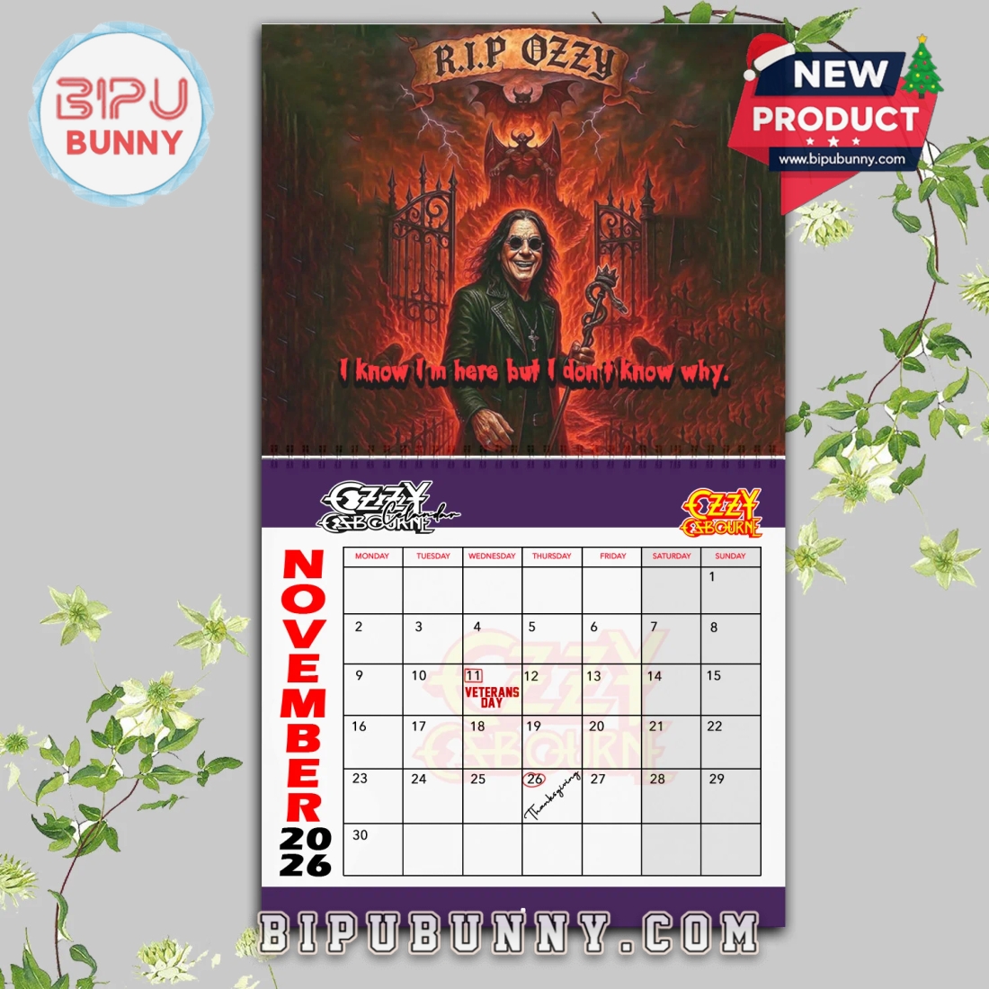 Ozzy Osbourne Wall Hanging Calendar 2026 Ozzy Osbourne Wall Hanging Calendar 2026