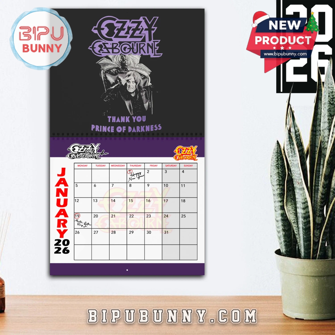 Ozzy Osbourne Wall Hanging Calendar 2026 Ozzy Osbourne Wall Hanging Calendar 2026