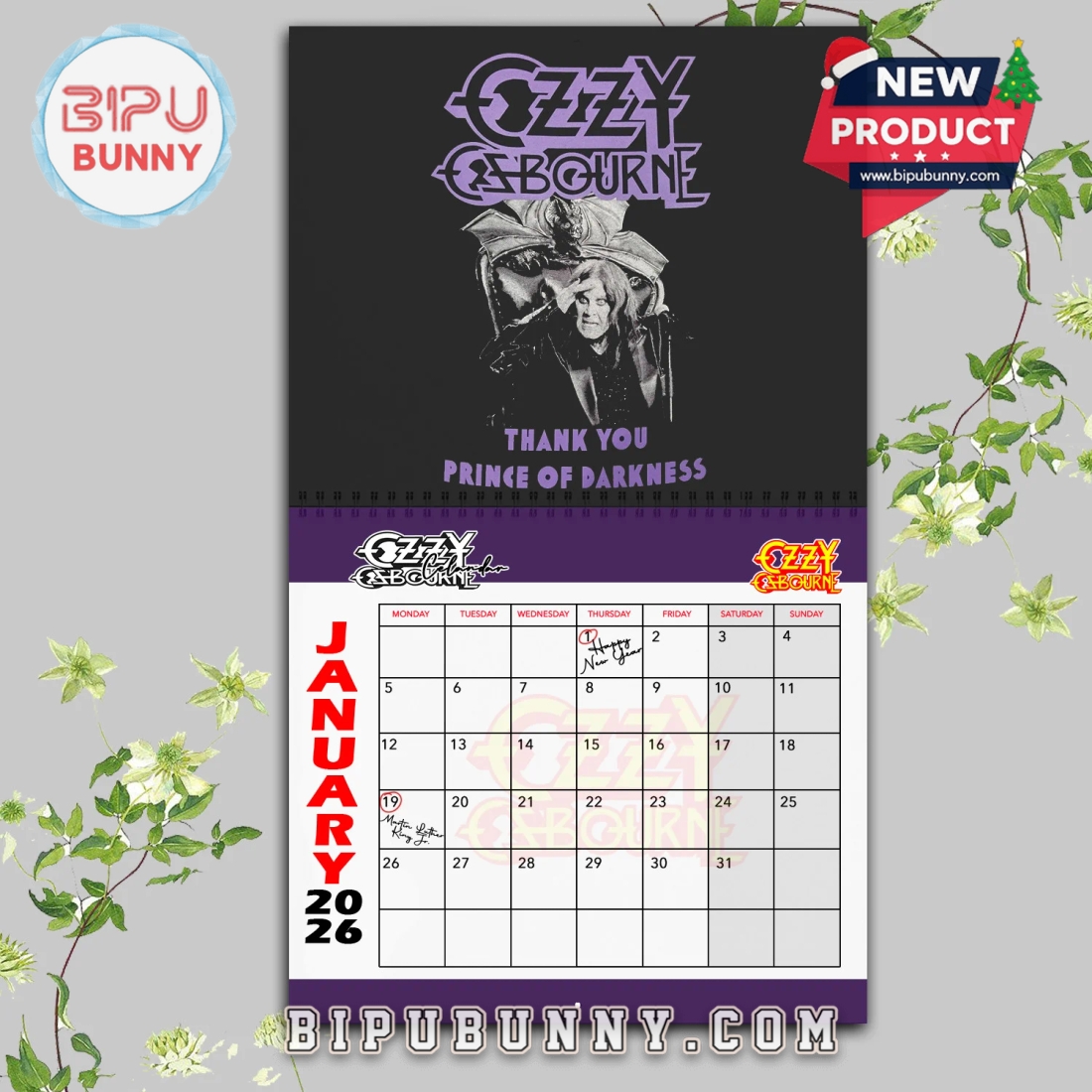 Ozzy Osbourne Wall Hanging Calendar 2026 Ozzy Osbourne Wall Hanging Calendar 2026