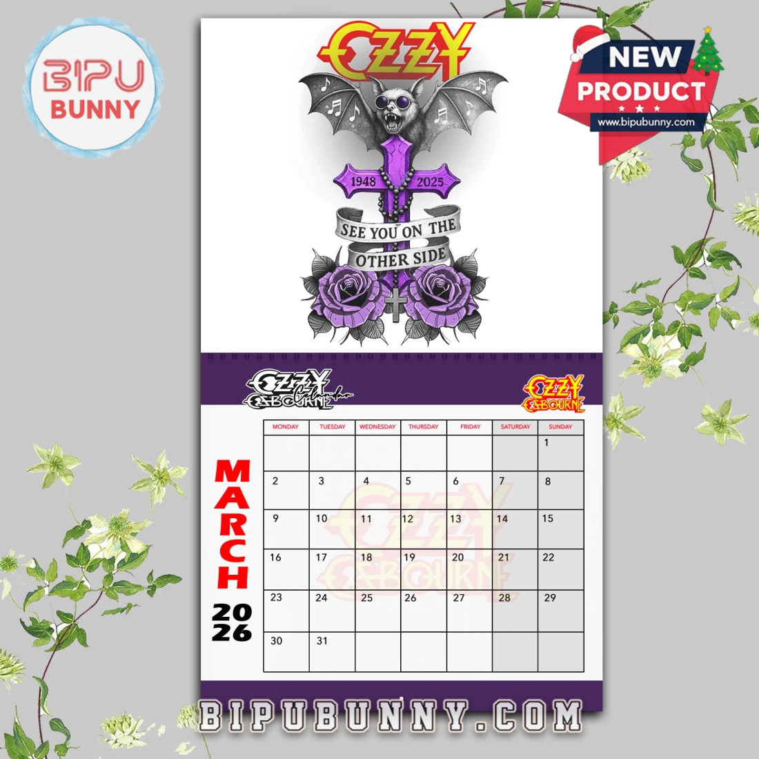 Ozzy Osbourne Wall Hanging Calendar 2026 Ozzy Osbourne Wall Hanging Calendar 2026