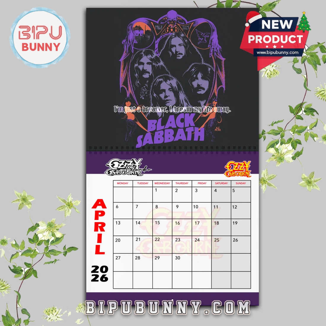 Ozzy Osbourne Wall Hanging Calendar 2026 Ozzy Osbourne Wall Hanging Calendar 2026