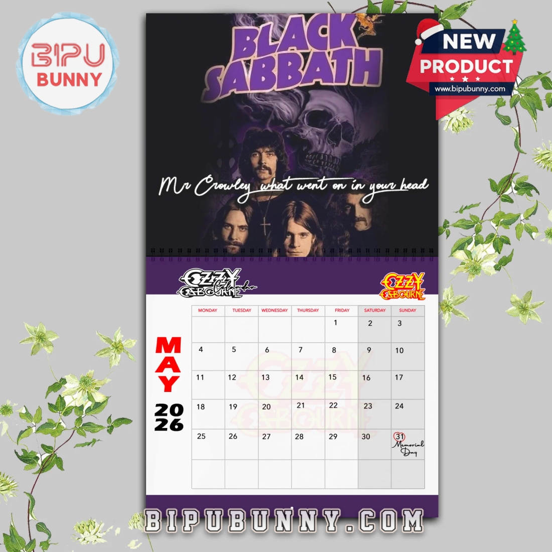 Ozzy Osbourne Wall Hanging Calendar 2026 Ozzy Osbourne Wall Hanging Calendar 2026