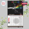July page from the Pink Floyd calendar showing a cracked black background with lightning and colorful spectrum rays, topped with 'Run Rabbit Run' text!