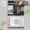 October calendar page showing a vinyl record, band art, and a glowing rainbow triangle, referencing classic Pink Floyd albums!