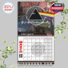March calendar showcasing concert scenes and dystopian visuals behind the glowing prism, referencing the classic track from The Wall!