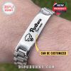 Customizable silver Panthers bracelet shown on wrist for realistic appearance.
