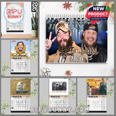 Post Malone x Jelly Roll Wall Calendar 2026 Post Malone x Jelly Roll Wall Calendar 2026