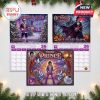 Two seasonal calendar pages from Prince 2026 highlighting a spooky Halloween and serene winter, along with a vibrant illustrated cover.