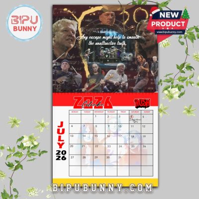 Rush Rock Band Wall Hanging Calendar 2026