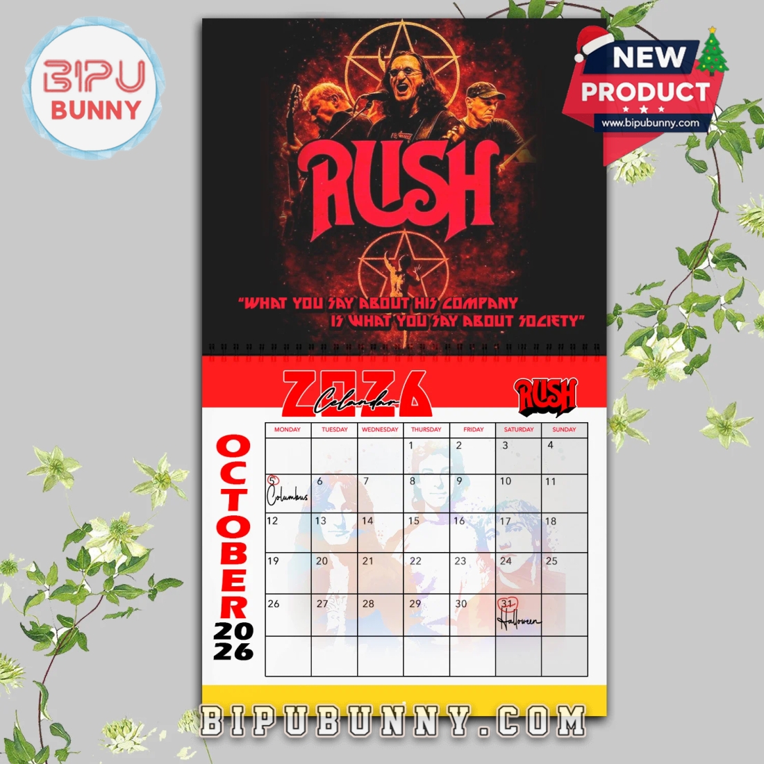 Rush Rock Band Wall Hanging Calendar 2026 Rush Rock Band Wall Hanging Calendar 2026