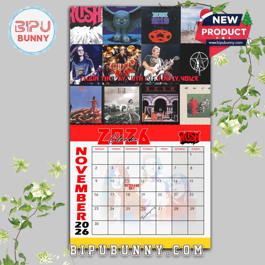 Rush Rock Band Wall Hanging Calendar 2026 Rush Rock Band Wall Hanging Calendar 2026