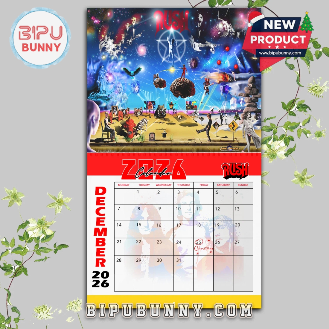 Rush Rock Band Wall Hanging Calendar 2026 Rush Rock Band Wall Hanging Calendar 2026