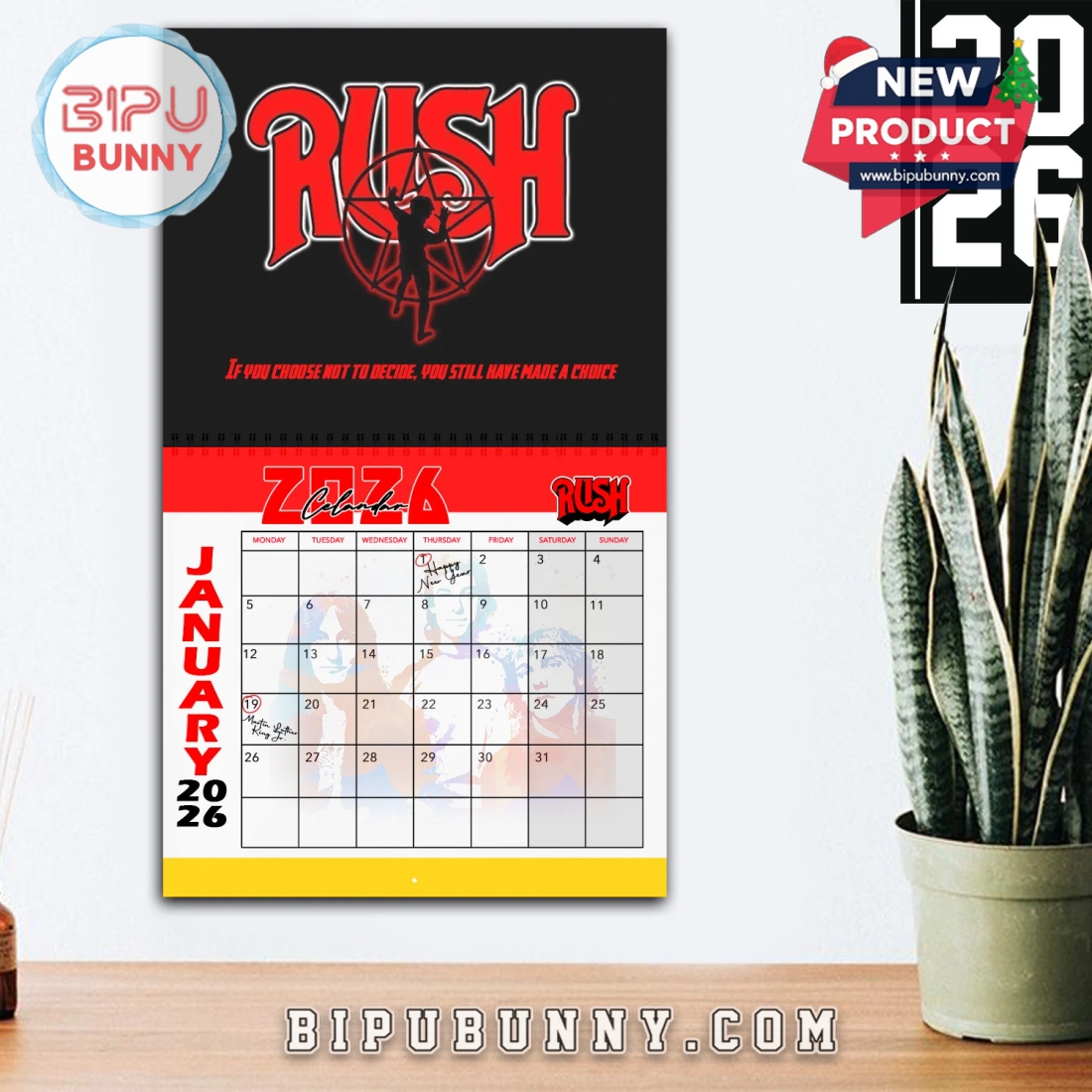 Rush Rock Band Wall Hanging Calendar 2026 Rush Rock Band Wall Hanging Calendar 2026
