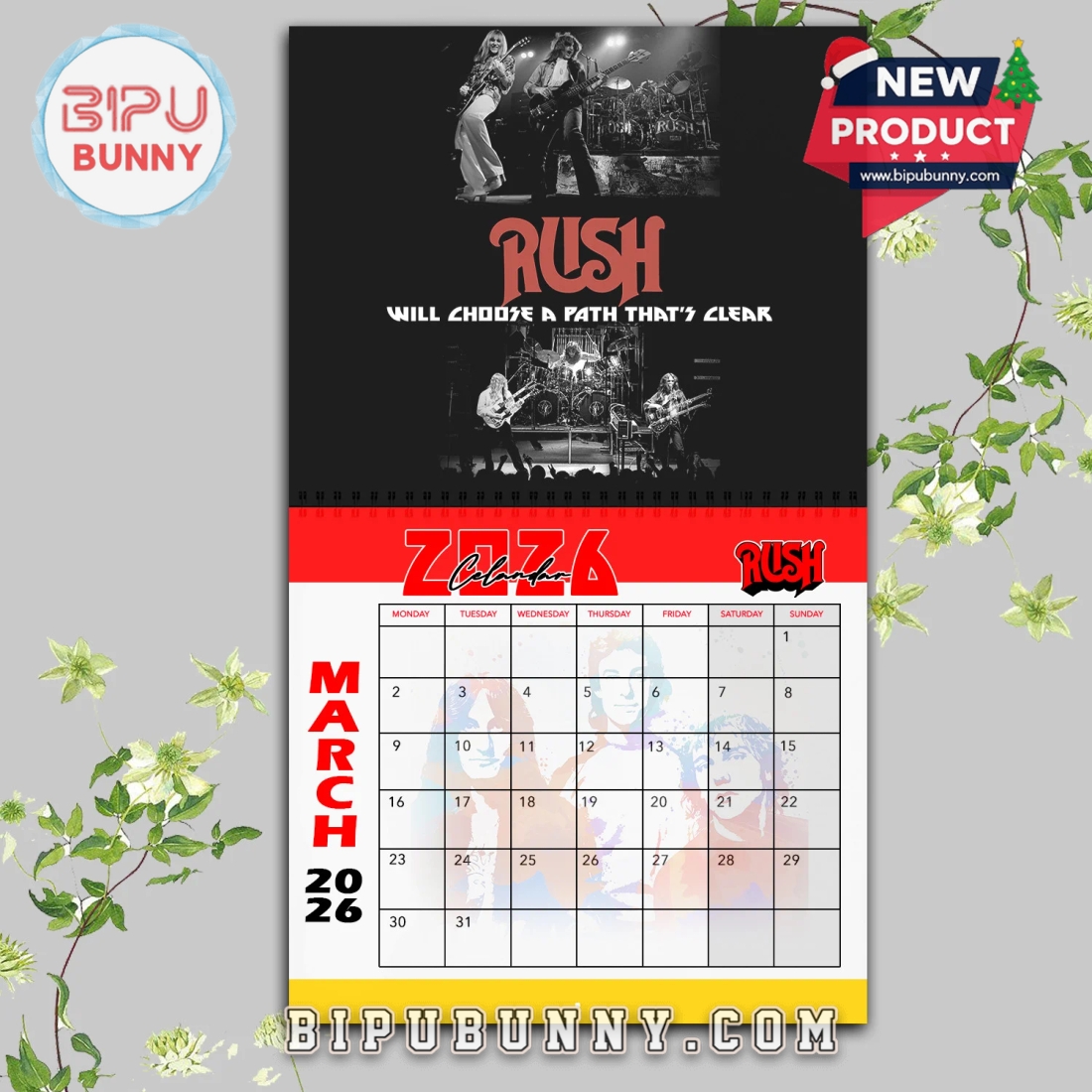 Rush Rock Band Wall Hanging Calendar 2026 Rush Rock Band Wall Hanging Calendar 2026
