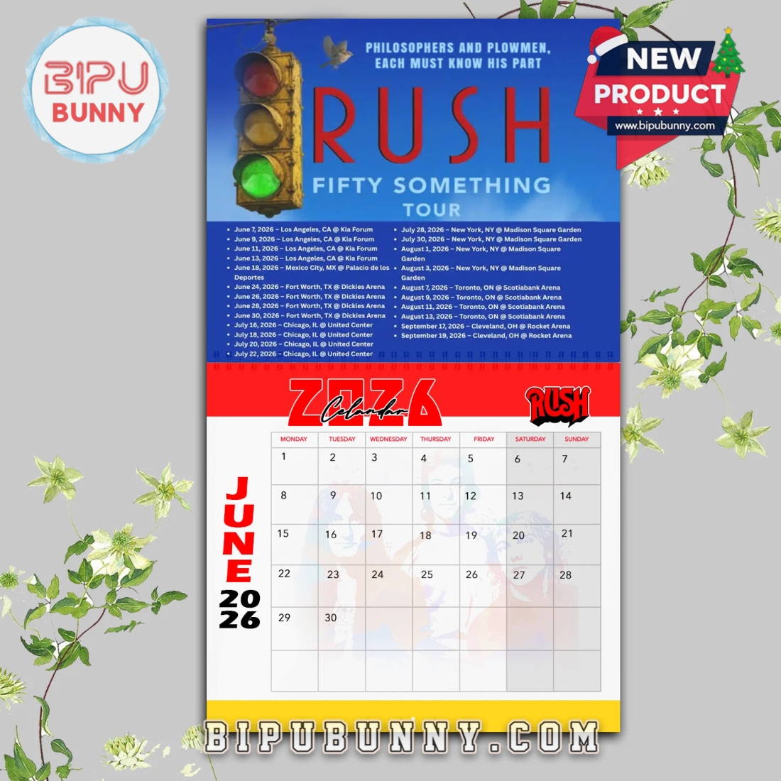 Rush Rock Band Wall Hanging Calendar 2026 Rush Rock Band Wall Hanging Calendar 2026