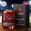Rutgers Scarlet Knights whiskey glass with team logo, stadium, and years 1869-2026.!