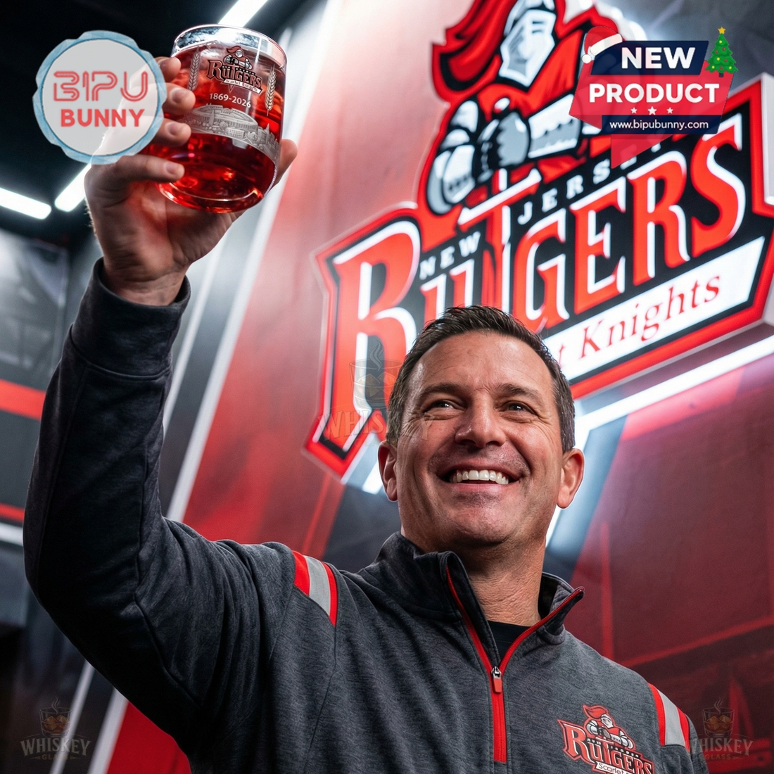 Rutgers Scarlet Knights 157th Anniversary Whiskey Glass Rutgers Scarlet Knights 157th Anniversary Whiskey Glass