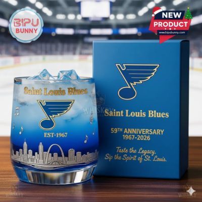 Saint Louis Blues 59th Anniversary Whiskey Glass
