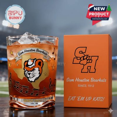Sam Houston Bearkats Whiskey Glass