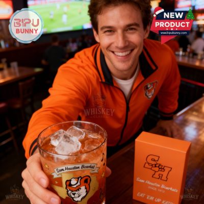 Sam Houston Bearkats Whiskey Glass