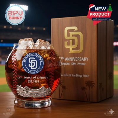 San Diego Padres 57th Anniversary Whiskey Glass