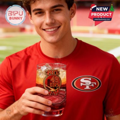 San Francisco 49ers 80th Anniversary Whiskey Glass