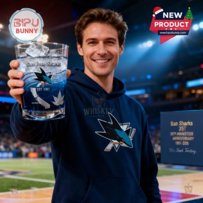 San Jose Sharks 35th Anniversary Whiskey Glass