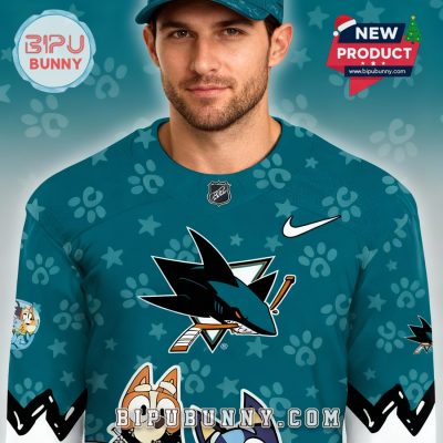 San Jose Sharks NHL Bluey Night Limited Hockey Jersey