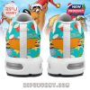 Rear view of Christmas-themed Scooby-Doo sneakers showing festive baked-goods pattern and cartoon branding!