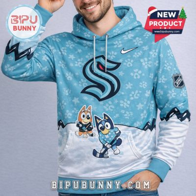 Seattle Kraken NHL Bluey Night Limited Hoodie