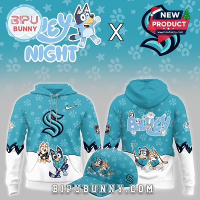 Seattle Kraken NHL Bluey Night Limited Hoodie