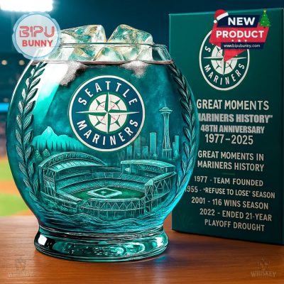 Seattle Mariners 48th Anniversary Whiskey Glass